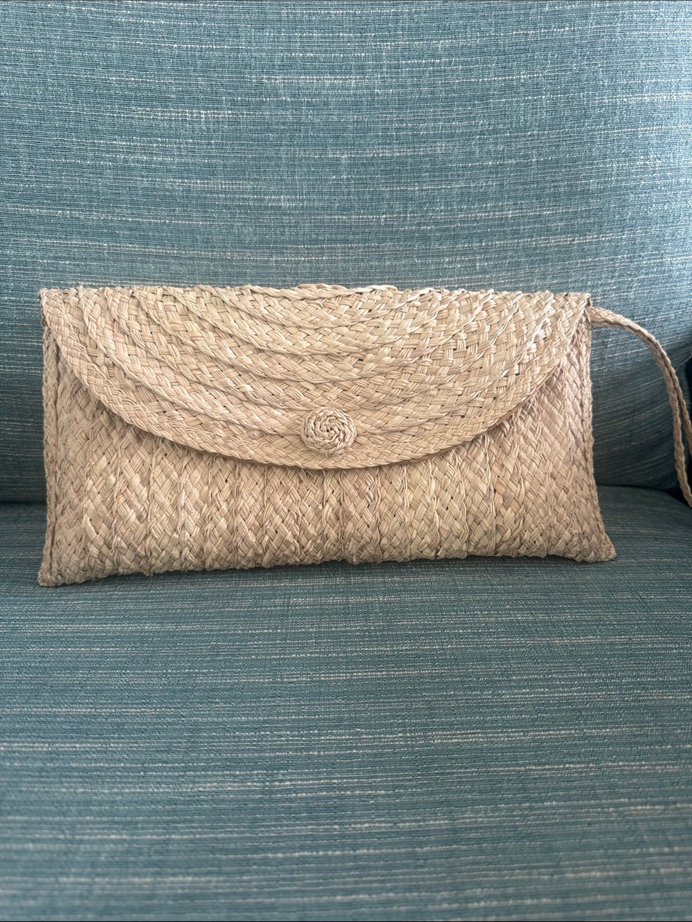 Woven Straw Clutch Bag in Natural - Women's Summer Handbag